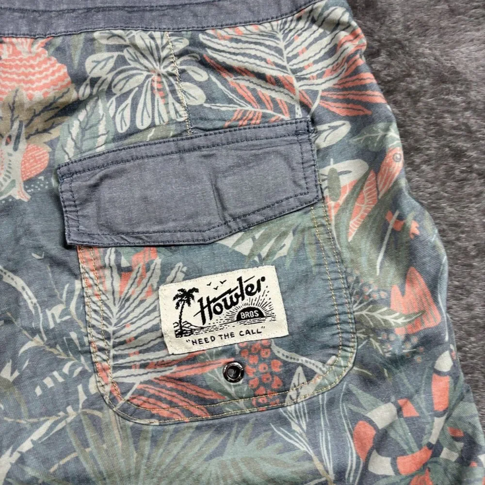 Howler Brothers Bros Men Stretch Bruja Boardshorts Tropical Coastal 34 M276